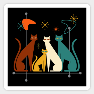 Retro Mid-Century Modern Look Cats 50s 60s Style Magnet